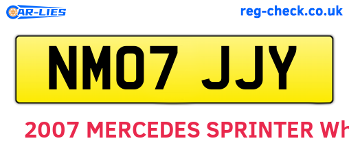 NM07JJY are the vehicle registration plates.