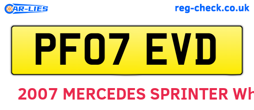 PF07EVD are the vehicle registration plates.