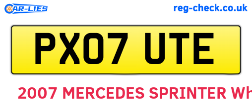 PX07UTE are the vehicle registration plates.