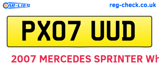 PX07UUD are the vehicle registration plates.