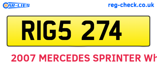 RIG5274 are the vehicle registration plates.