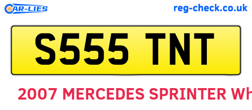 S555TNT are the vehicle registration plates.