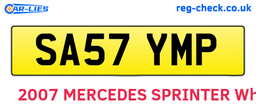 SA57YMP are the vehicle registration plates.
