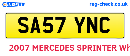 SA57YNC are the vehicle registration plates.