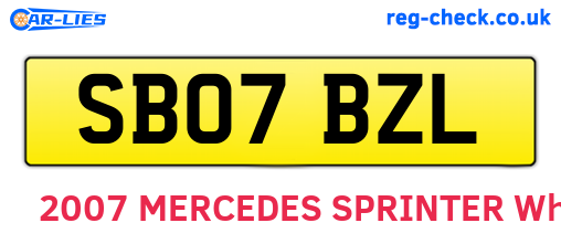 SB07BZL are the vehicle registration plates.