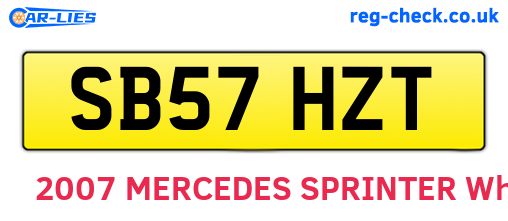 SB57HZT are the vehicle registration plates.