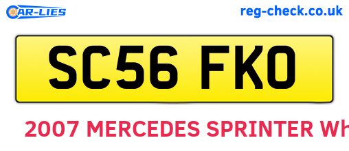 SC56FKO are the vehicle registration plates.