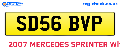SD56BVP are the vehicle registration plates.