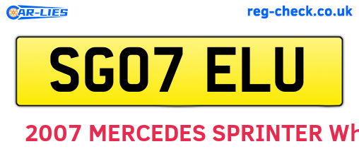 SG07ELU are the vehicle registration plates.