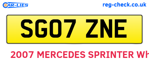 SG07ZNE are the vehicle registration plates.