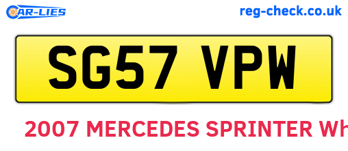 SG57VPW are the vehicle registration plates.