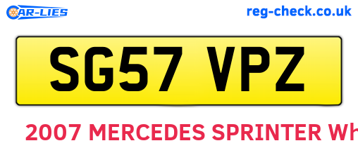 SG57VPZ are the vehicle registration plates.