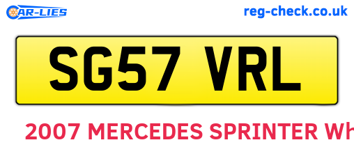 SG57VRL are the vehicle registration plates.