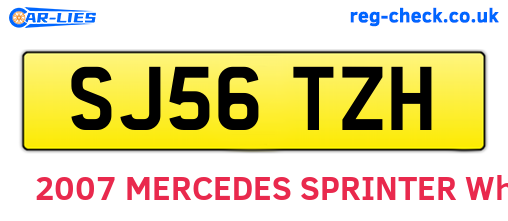 SJ56TZH are the vehicle registration plates.