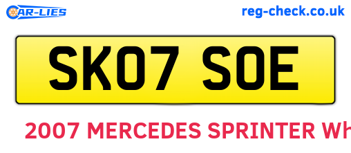 SK07SOE are the vehicle registration plates.