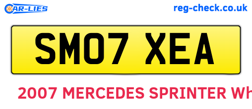 SM07XEA are the vehicle registration plates.