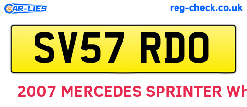 SV57RDO are the vehicle registration plates.