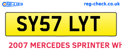 SY57LYT are the vehicle registration plates.