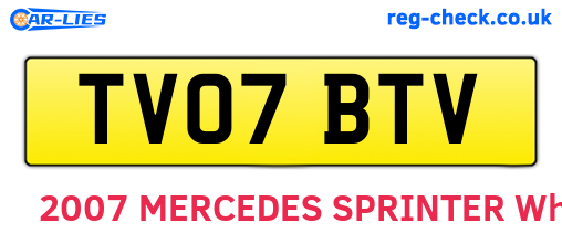 TV07BTV are the vehicle registration plates.