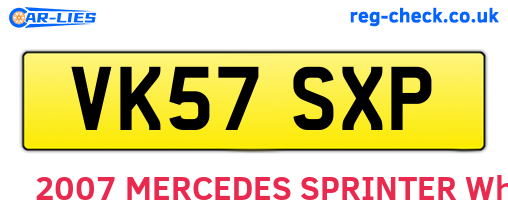 VK57SXP are the vehicle registration plates.