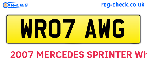 WR07AWG are the vehicle registration plates.