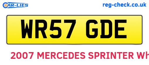 WR57GDE are the vehicle registration plates.