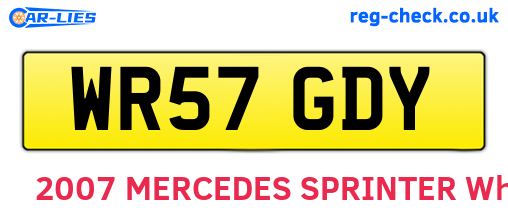WR57GDY are the vehicle registration plates.