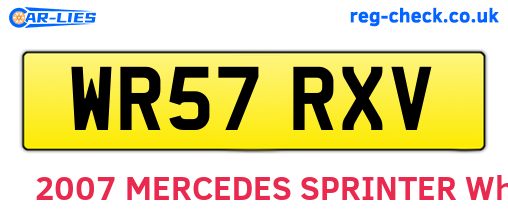 WR57RXV are the vehicle registration plates.