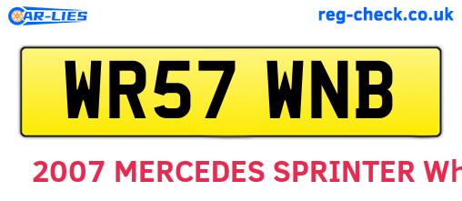 WR57WNB are the vehicle registration plates.