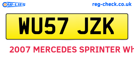 WU57JZK are the vehicle registration plates.