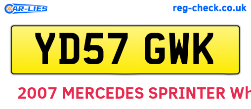 YD57GWK are the vehicle registration plates.