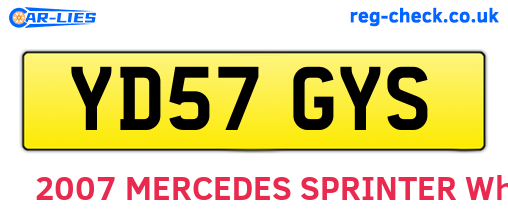 YD57GYS are the vehicle registration plates.