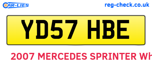 YD57HBE are the vehicle registration plates.