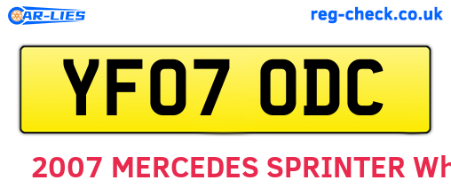 YF07ODC are the vehicle registration plates.