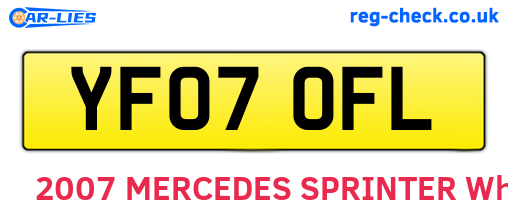 YF07OFL are the vehicle registration plates.