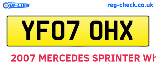 YF07OHX are the vehicle registration plates.