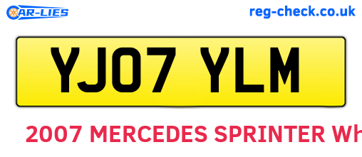 YJ07YLM are the vehicle registration plates.