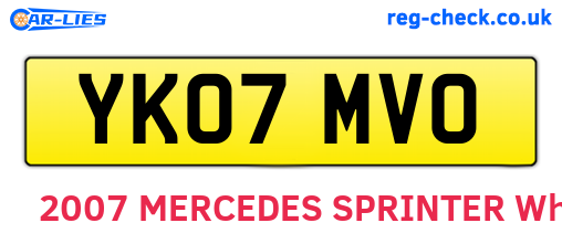 YK07MVO are the vehicle registration plates.