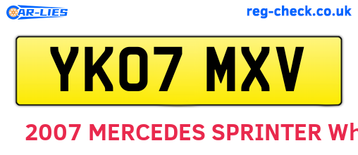 YK07MXV are the vehicle registration plates.