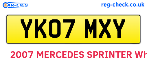 YK07MXY are the vehicle registration plates.
