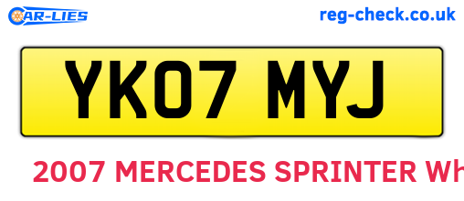 YK07MYJ are the vehicle registration plates.