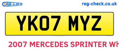 YK07MYZ are the vehicle registration plates.