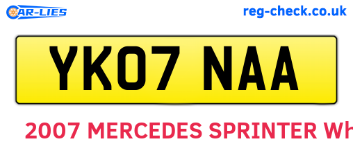 YK07NAA are the vehicle registration plates.