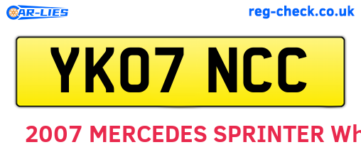 YK07NCC are the vehicle registration plates.