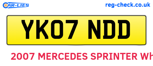 YK07NDD are the vehicle registration plates.