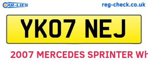 YK07NEJ are the vehicle registration plates.