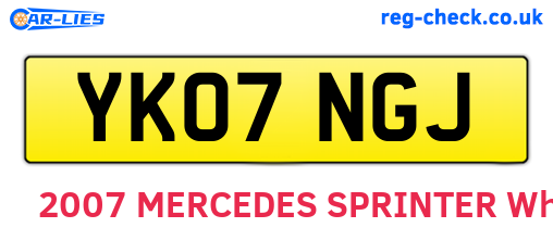 YK07NGJ are the vehicle registration plates.