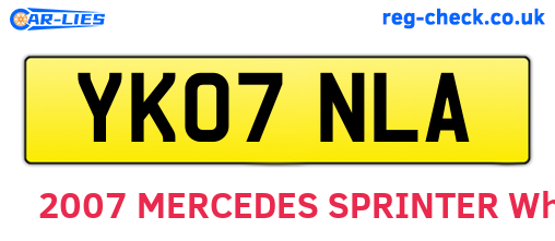 YK07NLA are the vehicle registration plates.