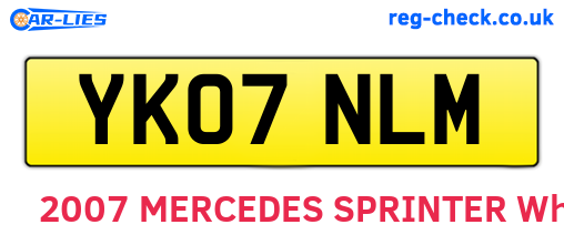 YK07NLM are the vehicle registration plates.