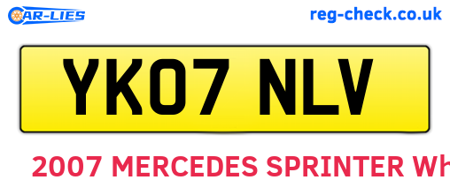 YK07NLV are the vehicle registration plates.